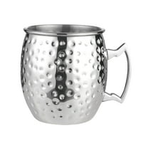 Yibooy Moscow Mule Mug Stainless Steel Beer Cup Cocktail Mug Coffee Cup (Silver A)