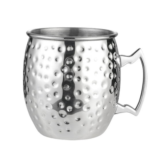 Yibooy Moscow Mule Mug Stainless Steel Beer Cup Cocktail Mug Coffee Cup (Silver A)