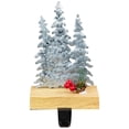 thumbnail image 2 of Galvanized Christmas Trees with Wooden Base Stocking Holder - 8.5", 2 of 8