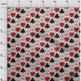 thumbnail image 3 of oneOone Silk Tabby Red Fabric Poker Card Craft Projects Decor Fabric Printed By The Yard 42 Inch Wide, 3 of 4