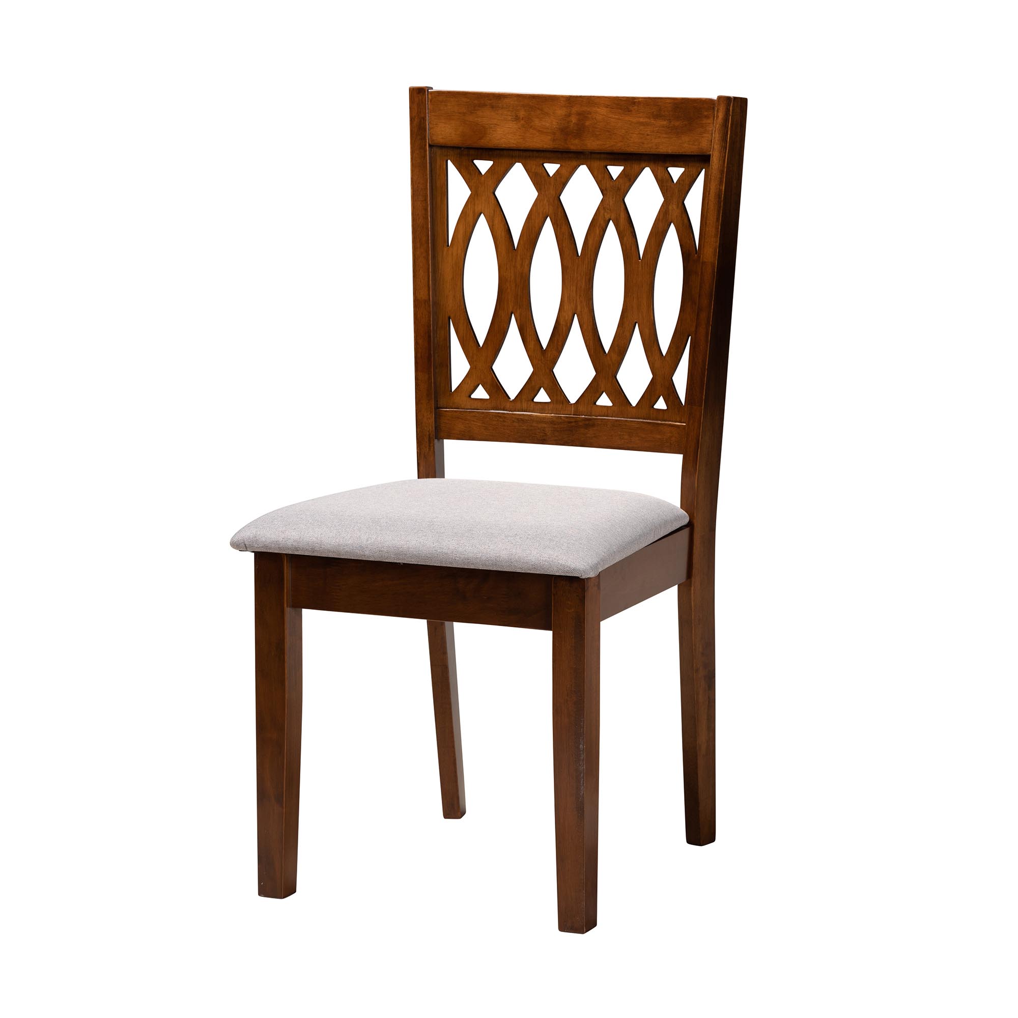Baxton Studio Florencia Modern Grey Fabric and Walnut Brown Finished Wood 6-Piece Dining Set