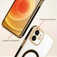 thumbnail image 2 of for iPhone 12 Case Plating Magnetic Crystal [ Support for Magsafe ] Luxury Case Camera Protector Shockproof Protective Anti-Skid Edge Cover Screen Protector Cover Phone Case -Black, 2 of 11