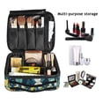 thumbnail image 2 of FORMRS Travel Makeup Bag Large Capacity Train Case Cosmetic Organizer with Adjustable Dividers, Lemon Leaves, 2 of 8