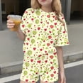thumbnail image 3 of Ultrave Girls Cute Print Short Sleeve Top and Elastic Waist Soft Shorts 2-Piece Set Summer Loose Outfits, 3 of 8