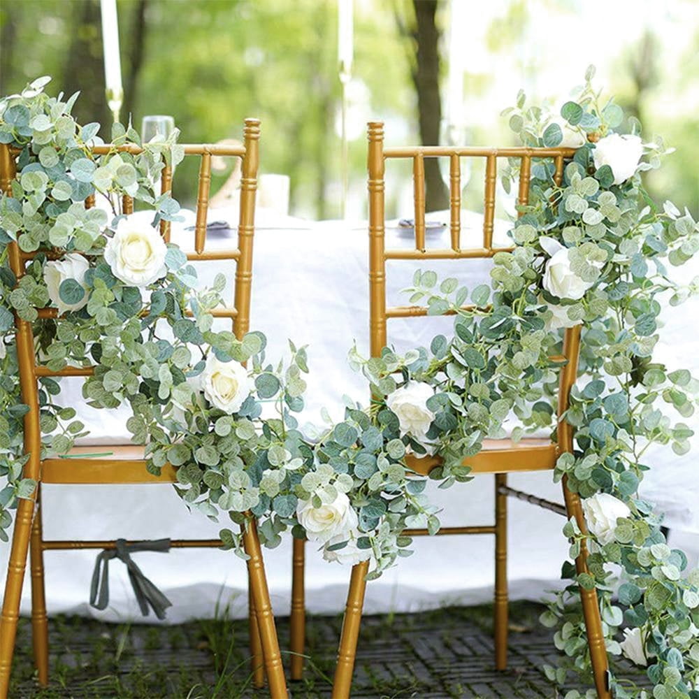 Artificial Green Eucalyptus leaves Garland Vine Wedding  for Home Wall Decor 