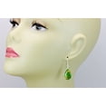 thumbnail image 2 of Sterling Silver Turquoise Earrings Green Coppery Mosaic Long Teardrops Smooth Cut, 2 of 2