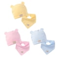 thumbnail image 4 of Bueautybox 2Pcs/Set Newborn Baby Soft Cap Hat Beanie with Ears Triangle Towel Scarf Bib, 4 of 7