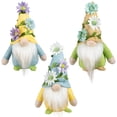 thumbnail image 2 of Mini Plush Floral Spring Gnomes - 7" - Blue Yellow and Green - Set of 3, 2 of 6