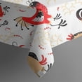 thumbnail image 4 of White Chicken Folk Pattern Rectangle Tablecloth 60"x120",Waterproof Polyester Rectangle Table Cloth, Wipeable Spillproof Polyester Tablecloth for Dining, Camping, Indoor and Outdoor, 4 of 6