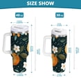 thumbnail image 6 of Yayeee 40oz Stainless Steel Tumbler with Straw and Handle Double-Wall Insulated Travel Water Bottle, Green Oranges, 6 of 8