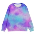 thumbnail image 2 of Mercatoo Teen Girls Tie Dye Crew Neck Sweatshirts Cute Cotton Pullover Sweatshirts Kids Long Sleeve Gradient Color Sweater, 2 of 7