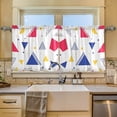 thumbnail image 2 of Yayeee Kitchen Curtains Tier Set of 2 Light Filtering 57"x24" Over Sink Window Panels, Simple Triangles, 2 of 7