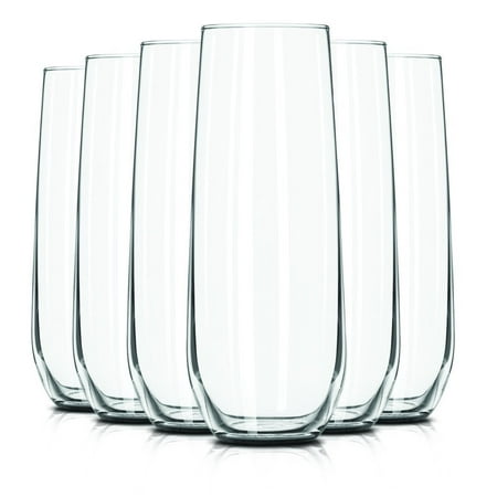 Stemless Flute Glass - Libbey 8.5 oz. Stemless Flute Glasses in Clear, Set of 6 Full Color Clear Additional Vibrant Colors Available by TableTop King