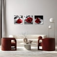 thumbnail image 3 of Canvas Print 3 Pcs Black and White Red Rose Canvas Art Painting Red Wall Art Decorations Flower Picture on Canvas for Home Decor Stretched and Framed 3 Panels Ready to Hang 12"x12", 3 of 6