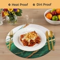 thumbnail image 4 of Green White Marble Round 13 Inch Placemats Set of 6, Nature Marble Crack Yellow Lines Art HeatResistant Non Slip Place Mats for Dining Table, Wipeable Braided Kitchen Table Mats for Housewarming, 4 of 9