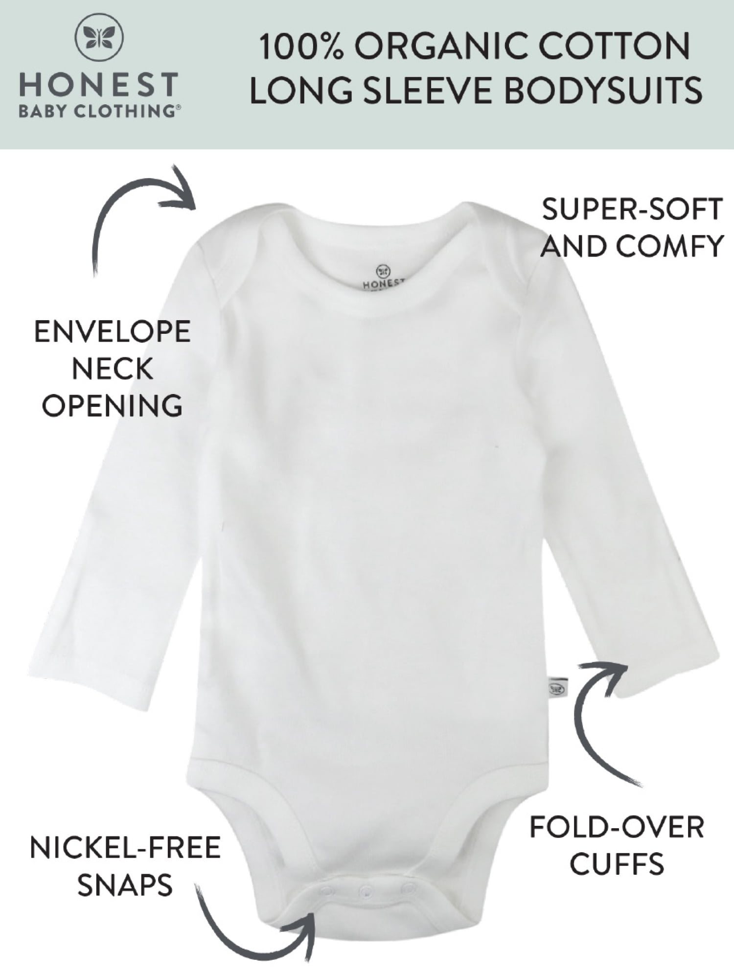 Honest Baby Clothing Organic Cotton Long Sleeve Bodysuits