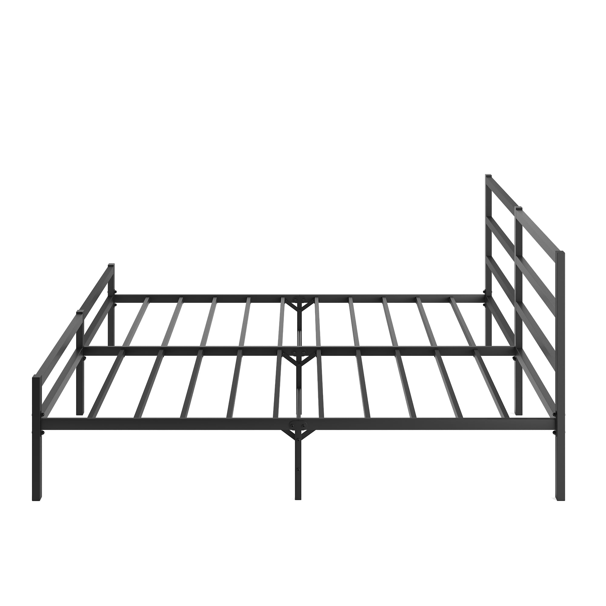 DEALTOPS King Metal Platform Bed with Headboard and Footboard, Sturdy Metal Frame, Bedroom, Black