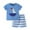 Light Blue, variant on Boys Summer Set Excavator Dinosaur Print Short Sleeve T Shirt And Shorts Two Piece Outfits Sets Versatile Dailywear 10-12 Years