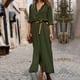 thumbnail image 2 of Vestido camisero largo con botones para mujer - Cuello con solapa, manga larga, vestido informal con cinturón - Tejido de poliéster, adecuado para invierno, tallas asiáticas, 2 of 7