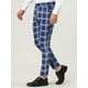 thumbnail image 2 of Lars Amadeus Pantalones de vestir clásicos a cuadros para hombre, ajustados, estilo chino Azul XXL Unique Bargains Pantalones, 2 of 6