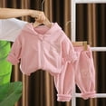 thumbnail image 2 of ShomPort Kids Sweatsuit Solid Color Long Sleeve Full Zip Hoodie and Sweatpants Toddler Sweatshirts Jackets Set, 2 of 5