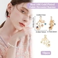 thumbnail image 2 of 1box 1 Box 10Pcs Star and Moon Charms 18K Gold Plated Brass Colorful Cubic Zirconia Dangle Pendants for Earring Necklace Bracelet Jewellery Making, 2 of 6