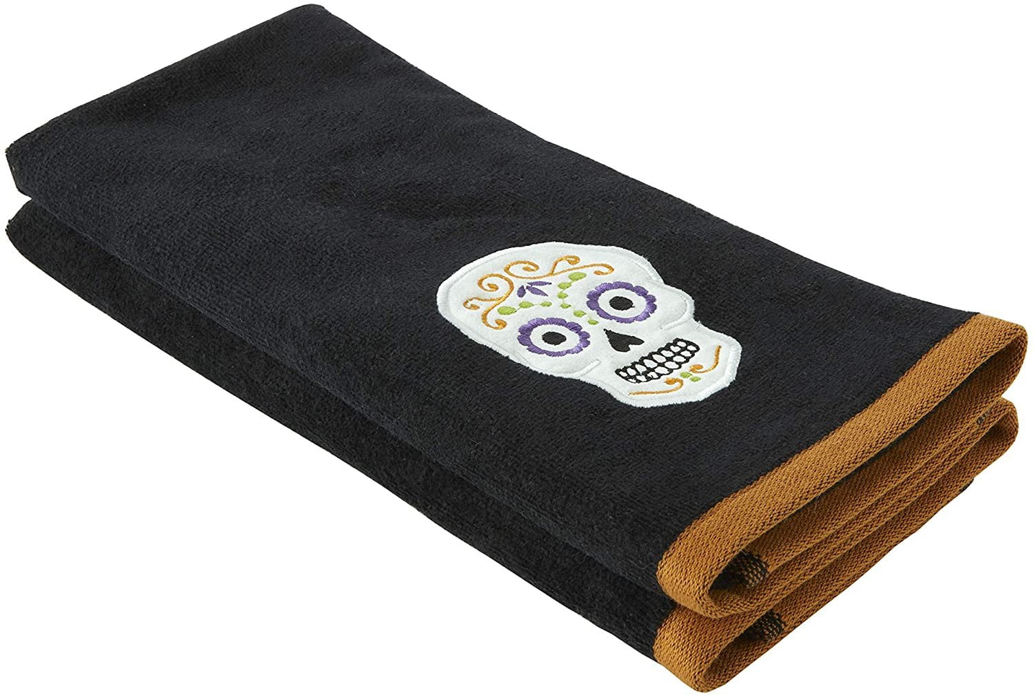 SKL Home by Saturday Knight Ltd. Sugar Skull 2 Piece Hand Towel Set in Black