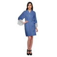 thumbnail image 4 of Moomaya Printed Short Robes For Women Cotton Robes For Women With Lace Trim, 4 of 6