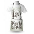 thumbnail image 4 of Alcohol Apron, Vintage Hand-Drawn Sketch of Alcoholic Beverages with Lime Olive Mint, Unisex Kitchen Bib with Adjustable Neck for Cooking Gardening, Adult Size, Eggshell, by Ambesonne, 4 of 4