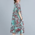 thumbnail image 4 of GoolRC Robe Ample pour Femmes Imprimé Floral Boho avec Poches Manches Courtes Col Rond Été Décontracté Vacances Vert 2TG, 4 of 5