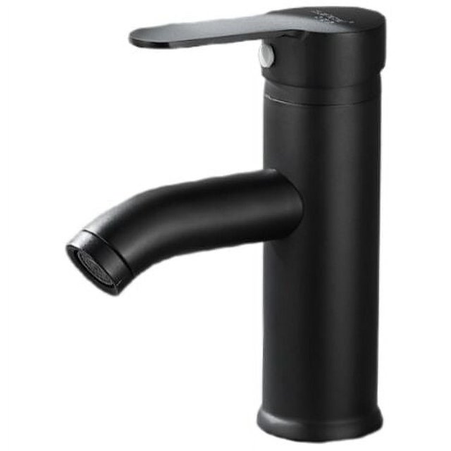 Grifo de lavabo moderno negro con manguera flexible incluida, agua fría y caliente
