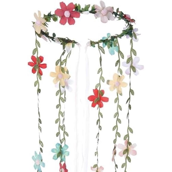 Colorful Fairy Flower Headpiece, Hippie Daisy Floral Headband