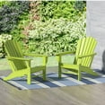 thumbnail image 2 of Polytrends  Altura  Outdoor Eco-Friendly All Weather Poly Patio Adirondack Chair (Set of 2) Lime, 2 of 5