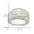 thumbnail image 2 of 925 Sterling Silver Solid Polished Swirl Design Ring Size 6 11mm Wide Ring for Women - 6.5 Grams, 2 of 2