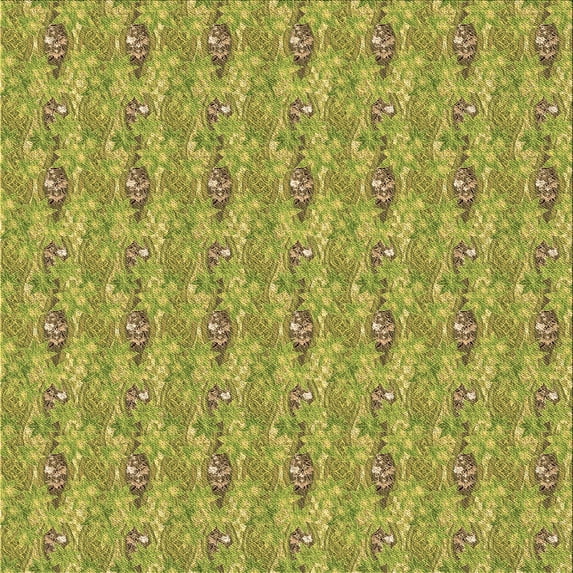 Ahgly Company Indoor Square Patterned Dark Yellow Green Area Rugs, 7' Square