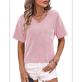 thumbnail image 1 of Blusas de Verano con Cuello en V para Mujer, Camisetas Extragrandes, Blusas de Corta para Mujer, Atuendos Informales Elegantes para el Trabajo. Rosa XL, 1 of 8