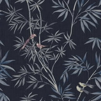 Tempaper Bamboo Chinoiserie Navy Blue Peel and Stick Wallpaper, 20.5" x 16.5'
