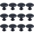 thumbnail image 1 of Lot de 12 Boutons Ronds de 1 Pouce de Diamètre, Matériel d'Armoire Noir Plat avec Vis de Montage, 1 of 3