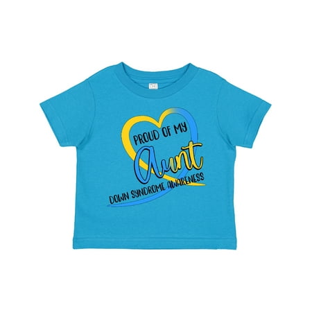 

Inktastic Proud of My Aunt Down Syndrome Awareness Heart Ribbon Gift Toddler Boy or Toddler Girl T-Shirt
