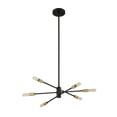 thumbnail image 3 of Lyrique 6-Light Chandelier in Bronze with Brass Accents, 3 of 4