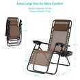 thumbnail image 6 of CHYVARY Set of 2 Oversized Zero Gravity Patio Reclining Lounge Chair with an Adjustable Headrest and Side Tray, Brown, 6 of 8