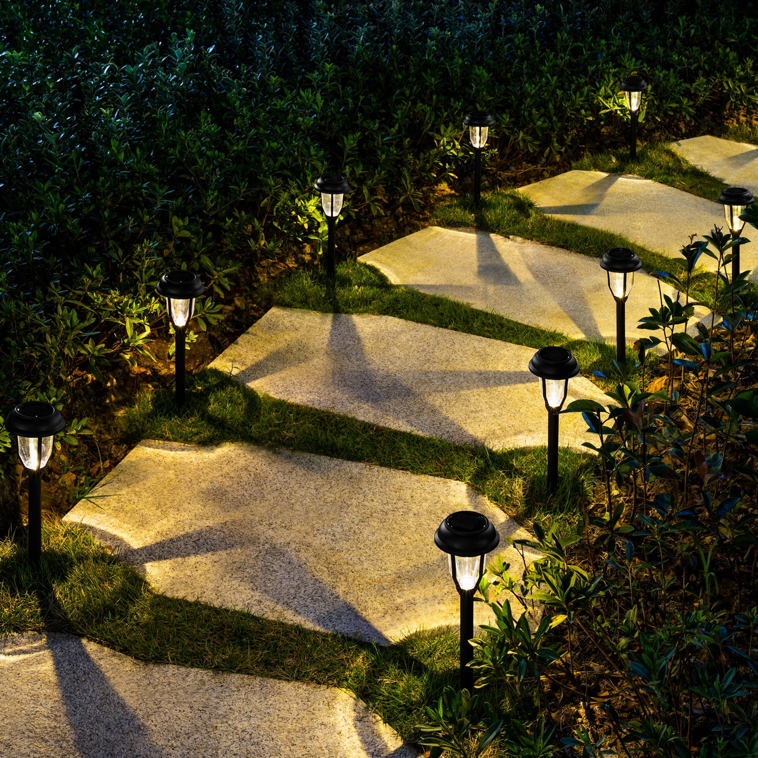 FKHouse Solar Path Lights Outdoor, LED Garden Lights Solar Pathway Lights Outdoor (8 Pack, Warm White)
