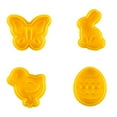thumbnail image 1 of Juego De 4 Uds. De Cortadores De Galletas De Pascua, Mariposa, Conejo, Huevos De Pascua Y Forma De Pollito, Molde Para Galletas, Pastel De Pascua, Cortadores De Galletas, Juego De Herramientas Vogacara HA034913-00, 1 of 6