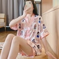 thumbnail image 1 of Pijamas de mujer de verano de seda de hielo estilo coreano estilo princesa dulce femenina ropa de abrigo suave ropa para el hogar, 1 of 5