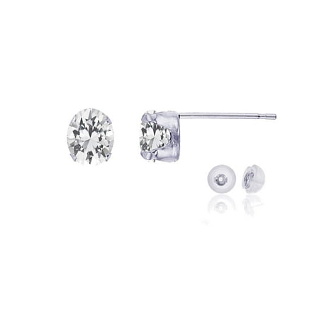Solid 14K Gold or 14K Gold Plated 925 Sterling Silver Yellow, White or Rose Gold 6x4mm Oval Genuine Or Created Gemstone Birthstone Stud Earrings