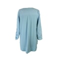 thumbnail image 2 of Studio M Womens Soft Blue Tab-Sleeve Pocketed Blouse S, 2 of 2
