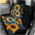 thumbnail image 3 of Yuyamidu Blue Butterfly Car Seat Covers Set 14pcs Sunflower Steering Wheel Cover Seat Belt Pads Armrest Cover Headrest Covers Key Ring Coasters for Women, 3 of 7
