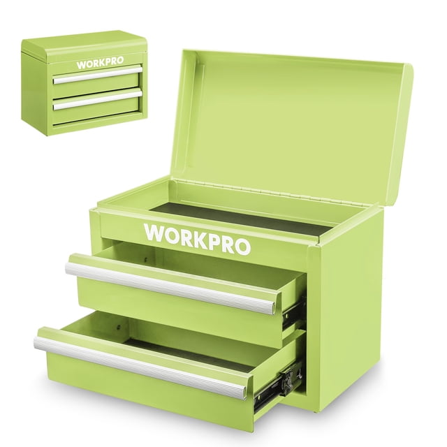 Caja de herramientas mini de metal WORKPRO 27 x 15 x 21 cm, 2 cajones