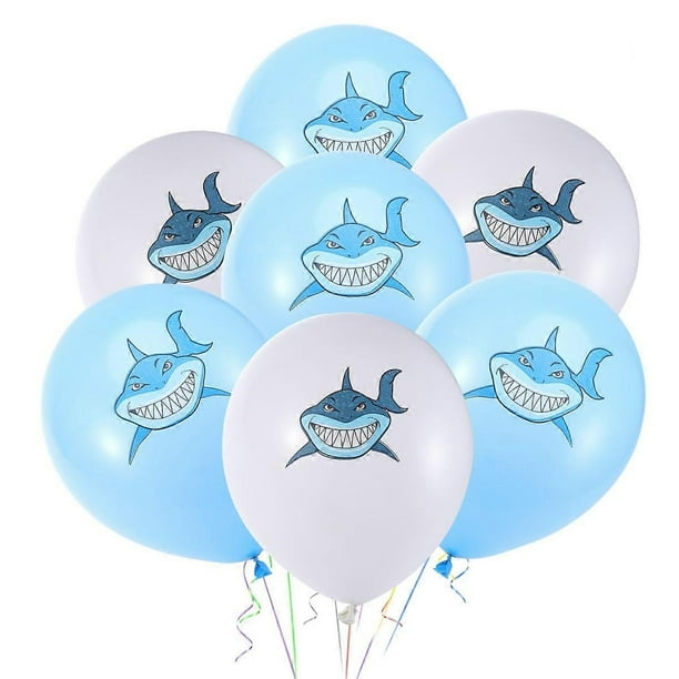 Cartoon Shark Balloons 20Pcs Round Decoration For Baby Shower Pool Party Stunning Supplies For Birthday And Sea Theme Gatherings