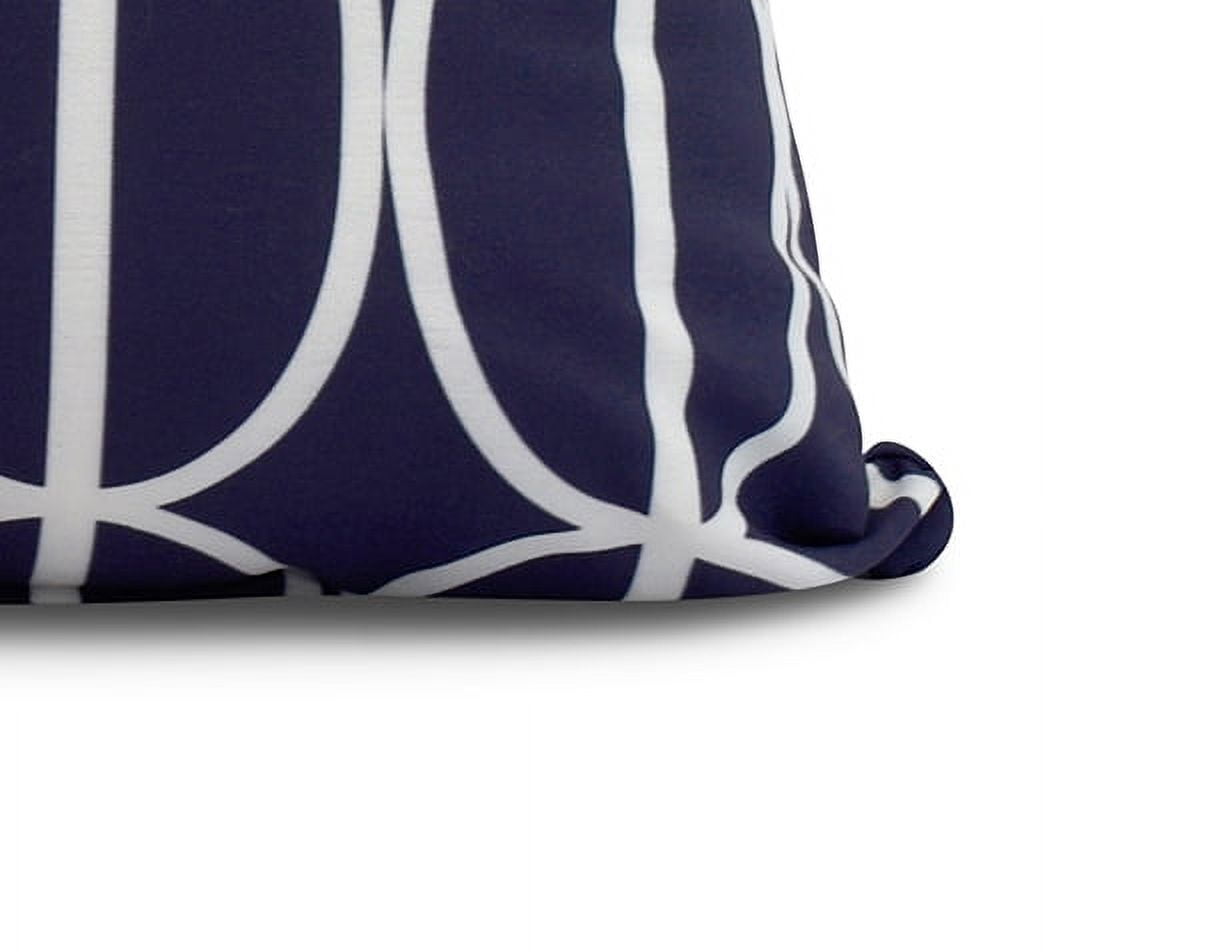 16 x 16 inch, Ovals Go 'Round Geometric Print Pillow, Navy Blue